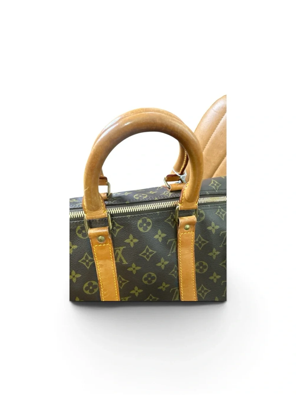 Louis Vuitton Monogram Canvas Duffel with Tan Leather Trim
